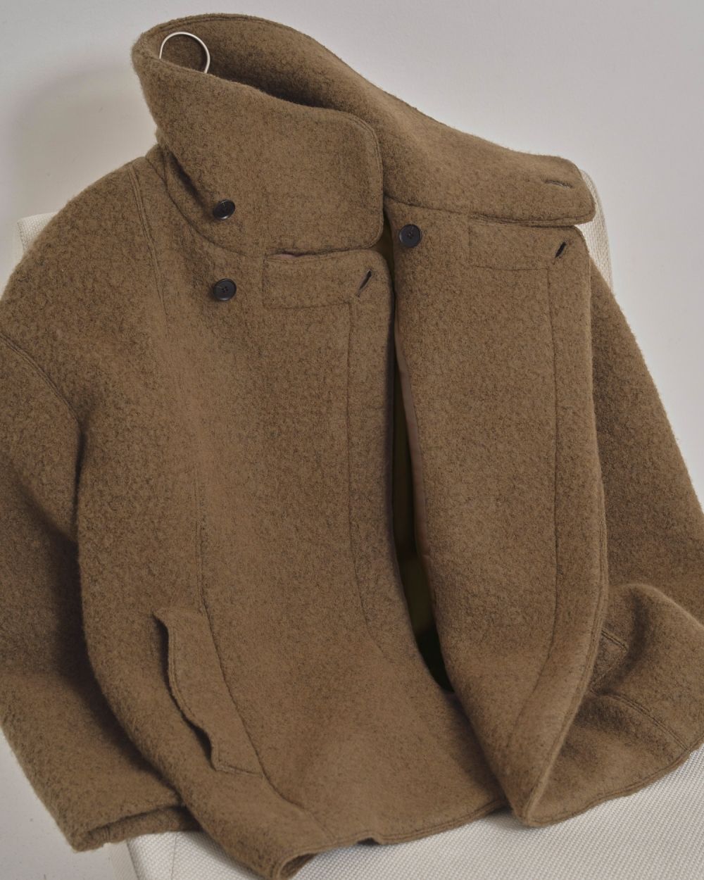 Standcollar Boucle Jacket Standcollar Boucle Jacket,スタンドカラーブークレージャケット,1520002,コート,アウター,ジャケット,防寒,防寒着,ブークレー,スタンドカラー,スタンドカラージャケット,todayful,トゥデイフル,lifes,吉田怜香,25aw,25winter