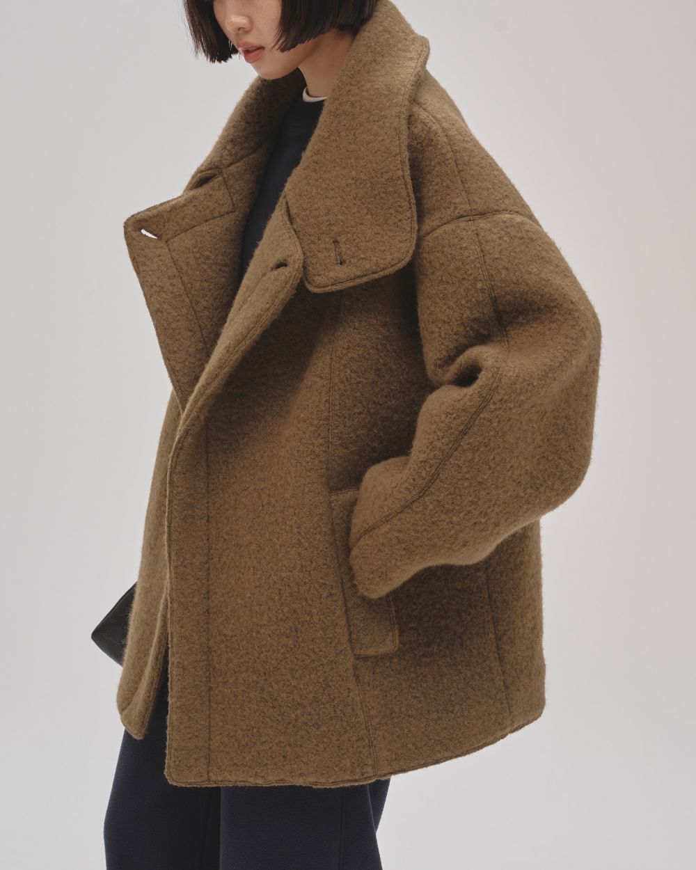 Standcollar Boucle Jacket Standcollar Boucle Jacket,スタンドカラーブークレージャケット,1520002,コート,アウター,ジャケット,防寒,防寒着,ブークレー,スタンドカラー,スタンドカラージャケット,todayful,トゥデイフル,lifes,吉田怜香,25aw,25winter