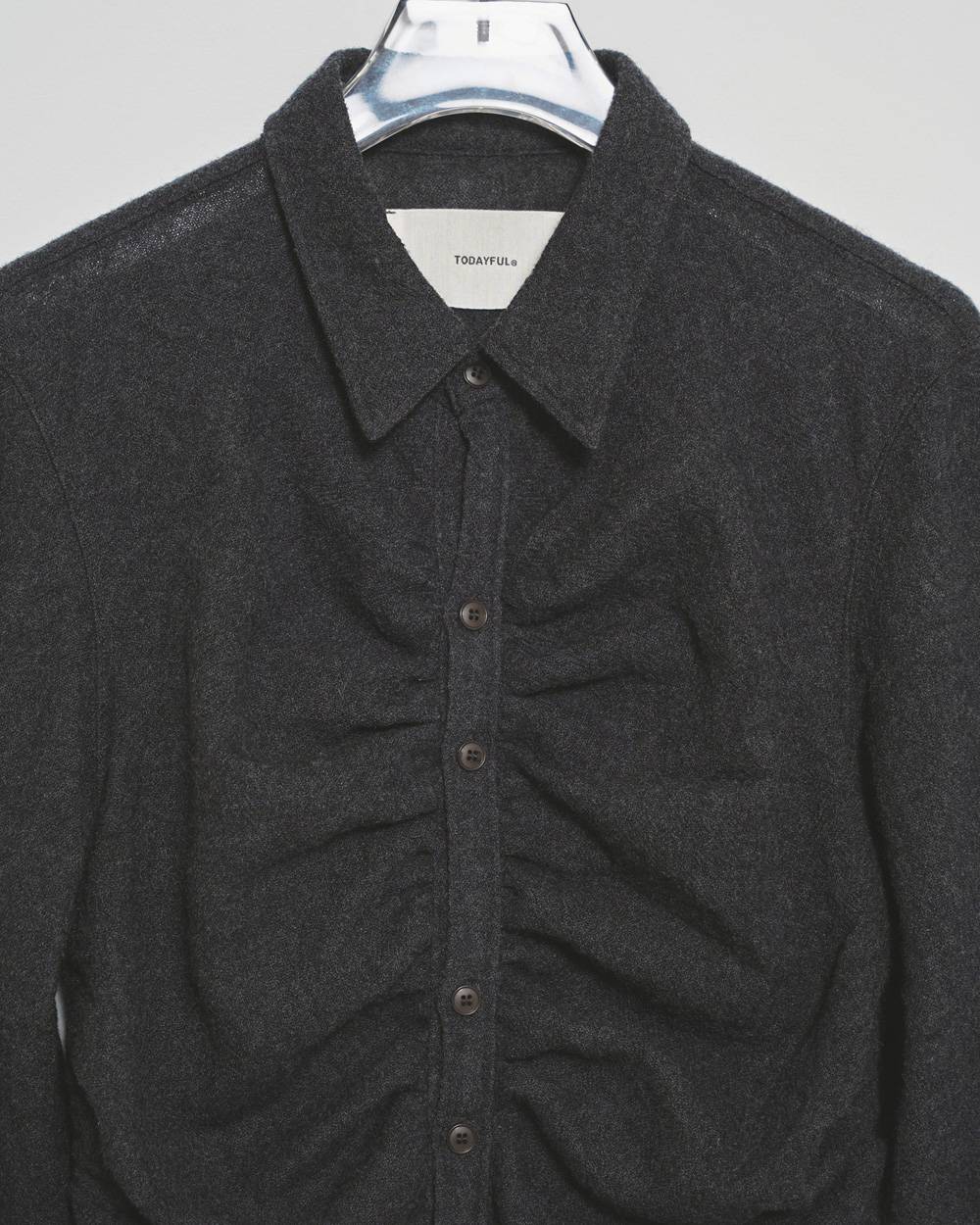 Wool Gather Shirtsdress Wool Gather Shirtsdress,ウールギャザーシャツドレス,12520314,ウールシャツドレス,シャツドレス,ギャザードレス,ウールドレス,ワンピース,ロングドレス,todayful,トゥデイフル,lifes,ライフズ,25aw,吉田怜香