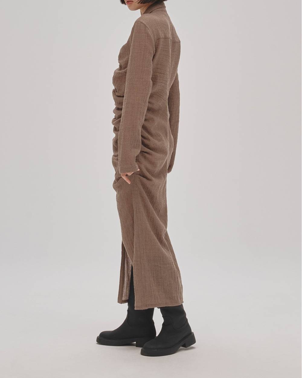 Wool Gather Shirtsdress Wool Gather Shirtsdress,ウールギャザーシャツドレス,12520314,ウールシャツドレス,シャツドレス,ギャザードレス,ウールドレス,ワンピース,ロングドレス,todayful,トゥデイフル,lifes,ライフズ,25aw,吉田怜香