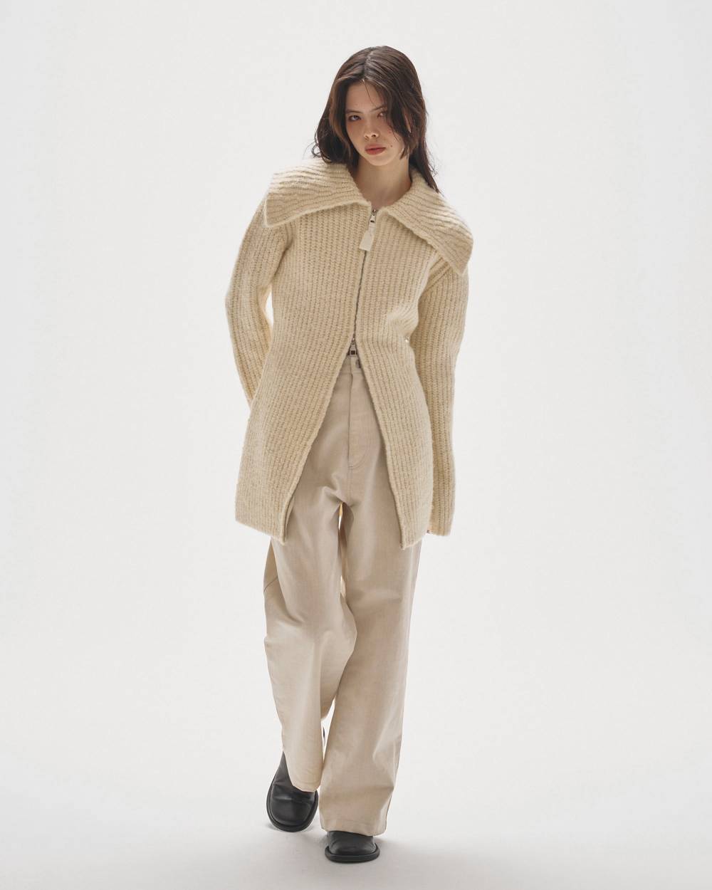 Square Collar Cardigan Square Collar Cardigan,スクエアカラーカーディガン,12520316,ワンピース,ドレス,ニットワンピース,ニットワンピ,カーディガン,ニット,todayful,トゥデイフル,lifes,吉田怜香,25aw,25winter