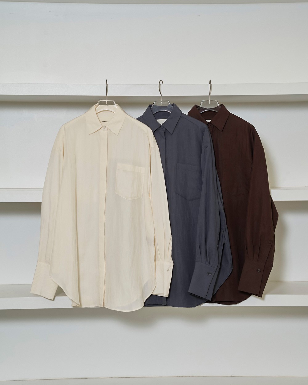 Sliky Pocket Shirts Sliky Pocket Shirts,シルキーポケットシャツ,12520405,シャツ,シルクシャツ,ポケットシャツ,長袖シャツ,トップス,無地シャツ,todayful,トゥデイフル,lifes,ライフズ,25aw,吉田怜香