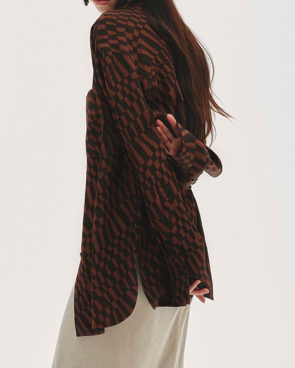 Geometric Over Shirts Geometric Over Shirts,ジオメトリックオーバーシャツ,12520407,シャツ,柄シャツ,ジオメトリックシャツ,オーバーシャツ,長袖シャツ,todayful,トゥデイフル,lifes,ライフズ,25aw,吉田怜香