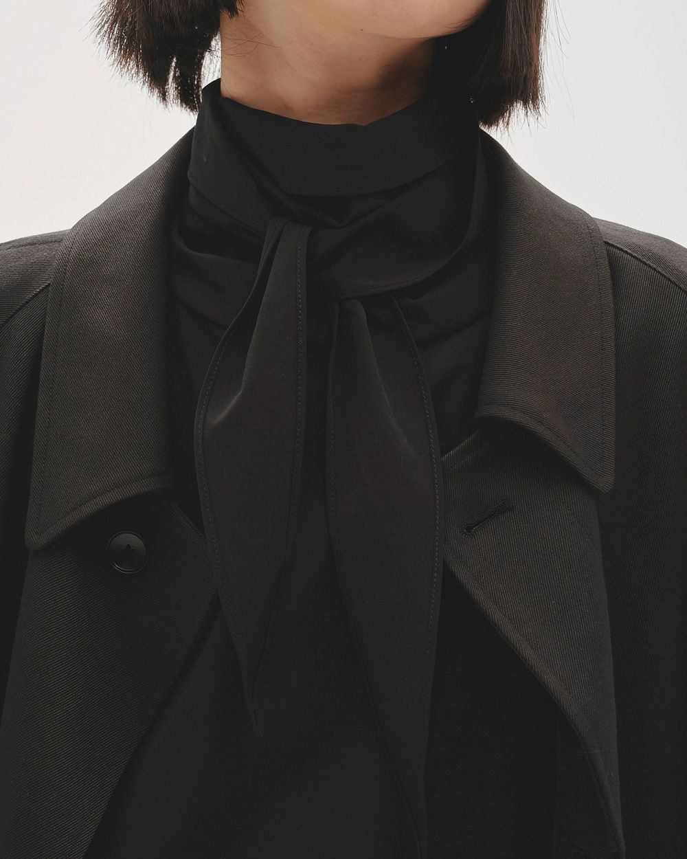 Roundhem Tie Blouse Roundhem Tie Blouse,ラウンドヘムタイブラウス,12520408,ブラウス,ラウンドヘムブラウス,ラウンドヘムシャツ,襟付きブラウス,襟付きシャツ,todayful,トゥデイフル,lifes,ライフズ,25aw,吉田怜香