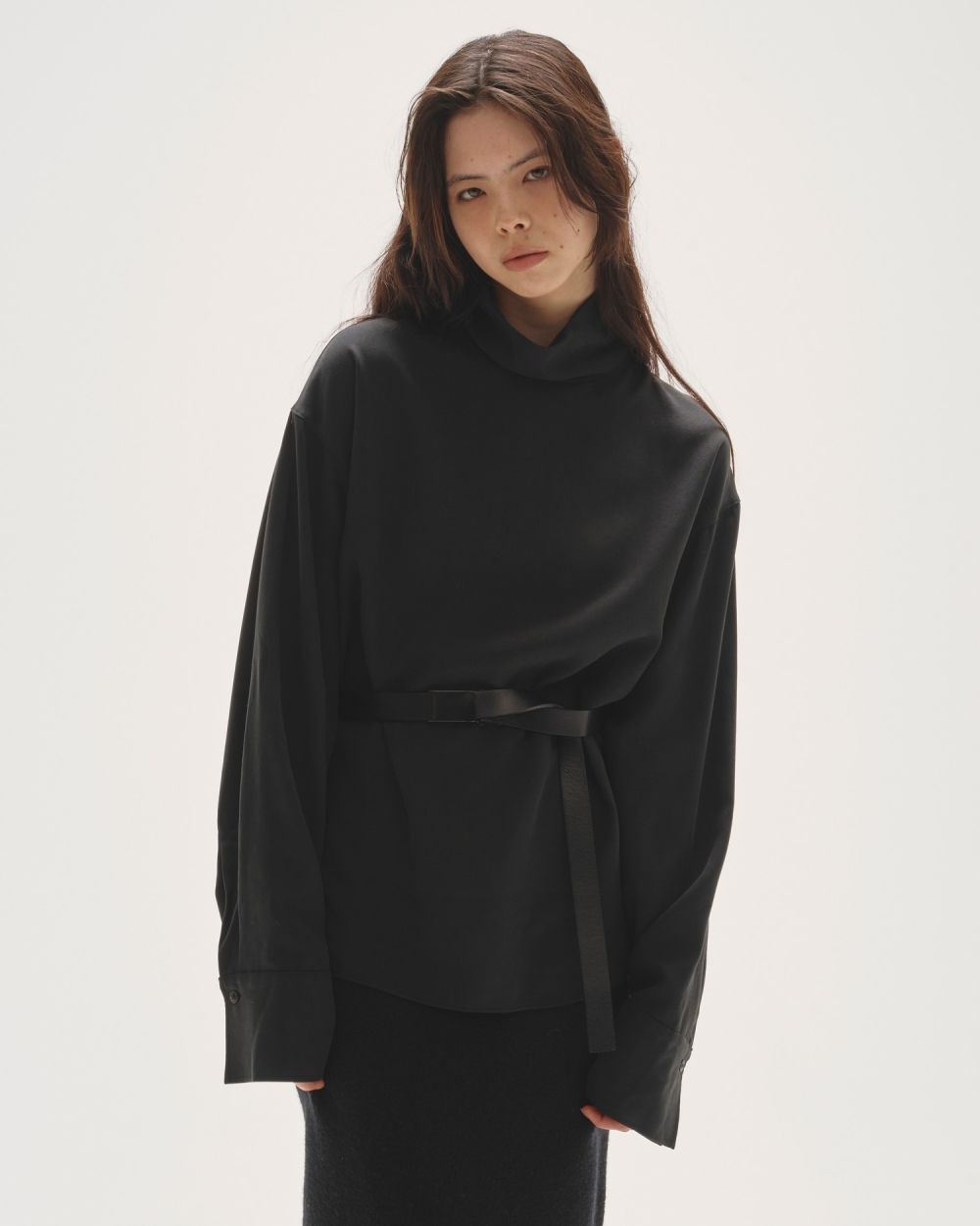 Peachskin Turtle Blouse Peachskin Turtle Blouse,ビーチスキンタートルブラウス,12520414,シャツ,ブラウス,ピーチスキン,タートルブラウス,todayful,トゥデイフル,lifes,吉田怜香,25aw,25winter