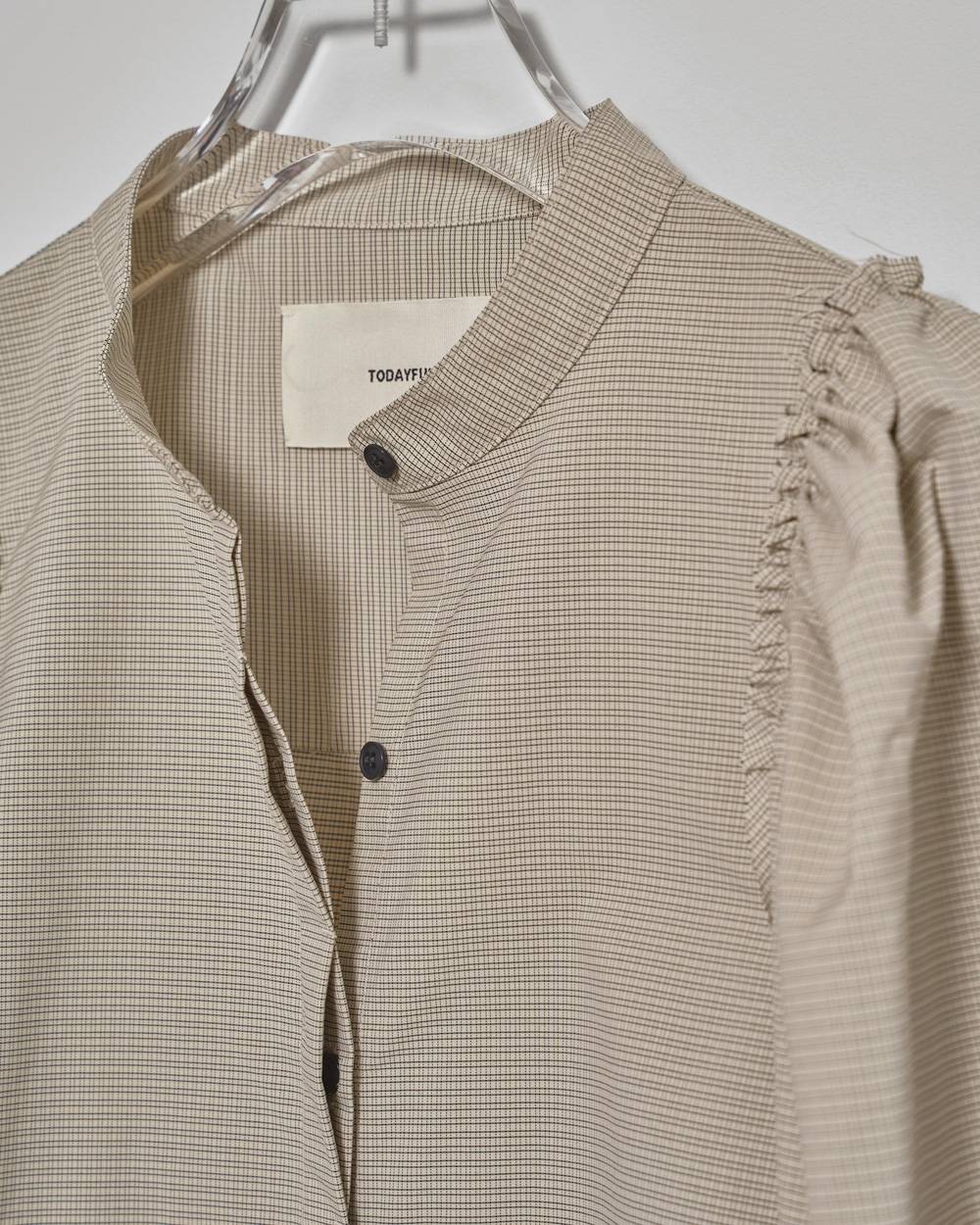 Puffshoulder Check Blouse Puffshoulder Check Blouse,パフショルダーチェックブラウス,12520417,シャツ,ブラウス,パフショルダー,チェックブラウス,トップス,todayful,トゥデイフル,lifes,ライフズ,25aw,吉田怜香