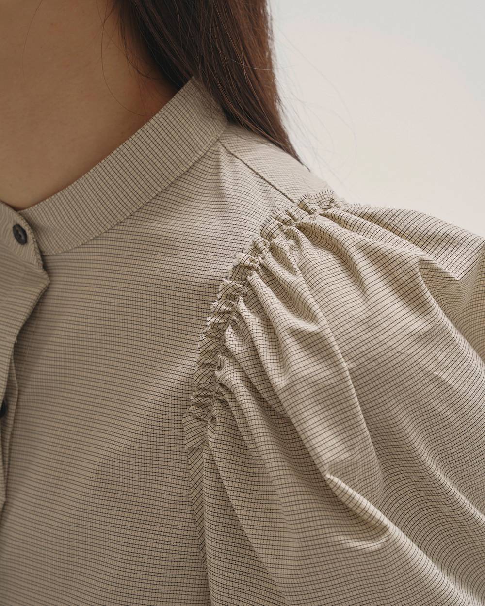 Puffshoulder Check Blouse Puffshoulder Check Blouse,パフショルダーチェックブラウス,12520417,シャツ,ブラウス,パフショルダー,チェックブラウス,トップス,todayful,トゥデイフル,lifes,ライフズ,25aw,吉田怜香