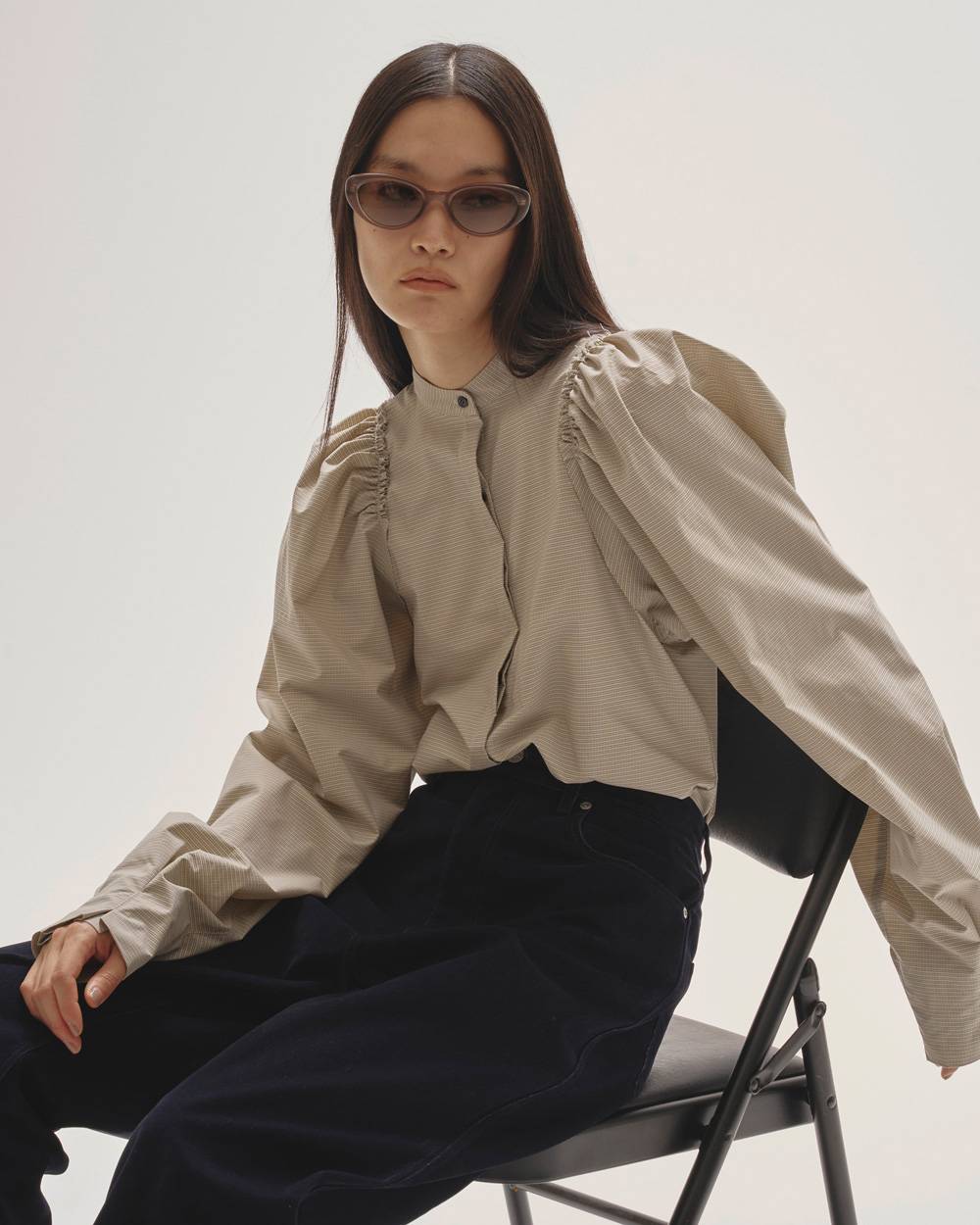 Puffshoulder Check Blouse Puffshoulder Check Blouse,パフショルダーチェックブラウス,12520417,シャツ,ブラウス,パフショルダー,チェックブラウス,トップス,todayful,トゥデイフル,lifes,ライフズ,25aw,吉田怜香