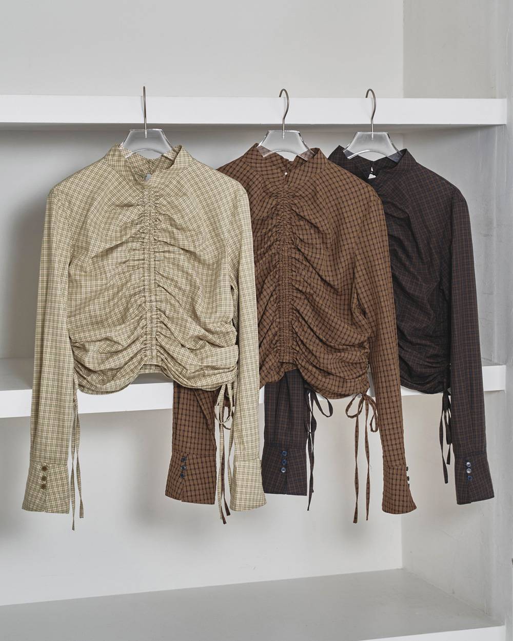 Checkgather Compact Blouse Checkgather Compact Blouse,チェックギャザーコンパクトブラウス,12520419,ブラウス,ギャザーブラウス,チェックブラウス,コンパクトブラウス,トップス,todayful,トゥデイフル,lifes,ライフズ,25aw,吉田怜香