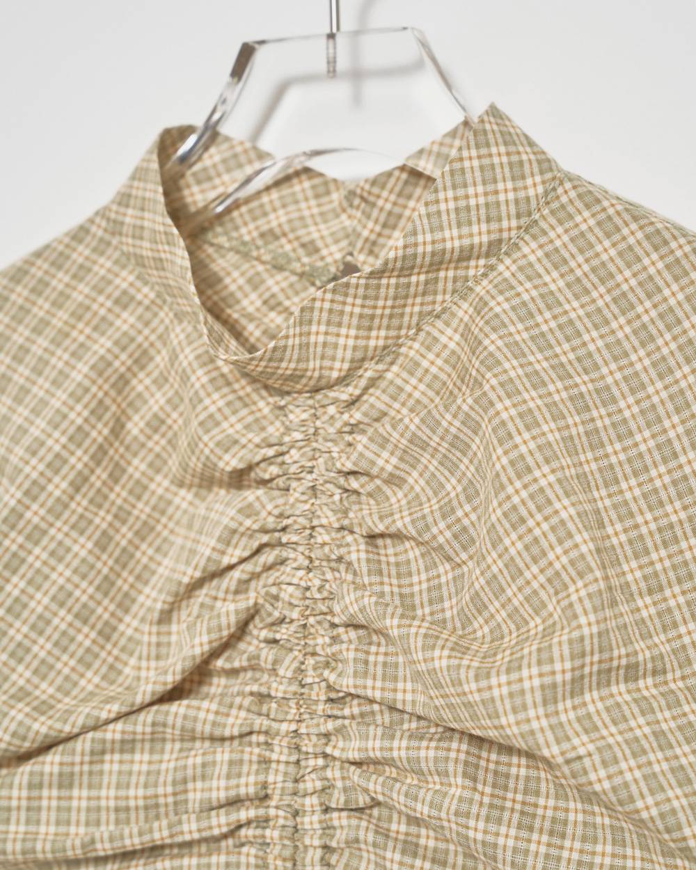 Checkgather Compact Blouse Checkgather Compact Blouse,チェックギャザーコンパクトブラウス,12520419,ブラウス,ギャザーブラウス,チェックブラウス,コンパクトブラウス,トップス,todayful,トゥデイフル,lifes,ライフズ,25aw,吉田怜香