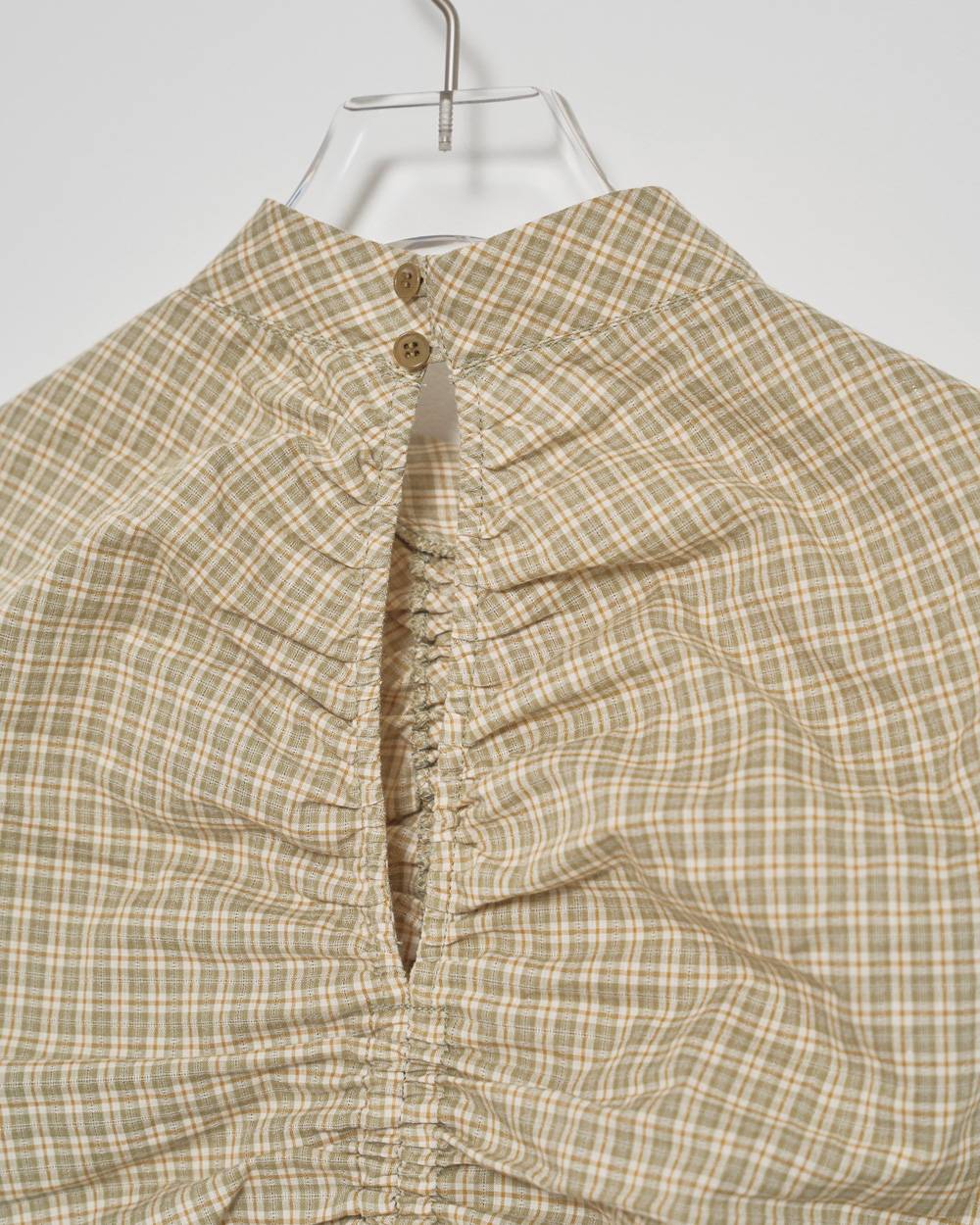 Checkgather Compact Blouse Checkgather Compact Blouse,チェックギャザーコンパクトブラウス,12520419,ブラウス,ギャザーブラウス,チェックブラウス,コンパクトブラウス,トップス,todayful,トゥデイフル,lifes,ライフズ,25aw,吉田怜香