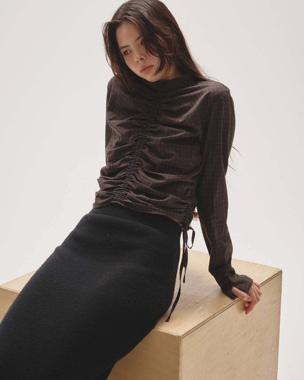 Checkgather Compact Blouse Checkgather Compact Blouse,チェックギャザーコンパクトブラウス,12520419,ブラウス,ギャザーブラウス,チェックブラウス,コンパクトブラウス,トップス,todayful,トゥデイフル,lifes,ライフズ,25aw,吉田怜香