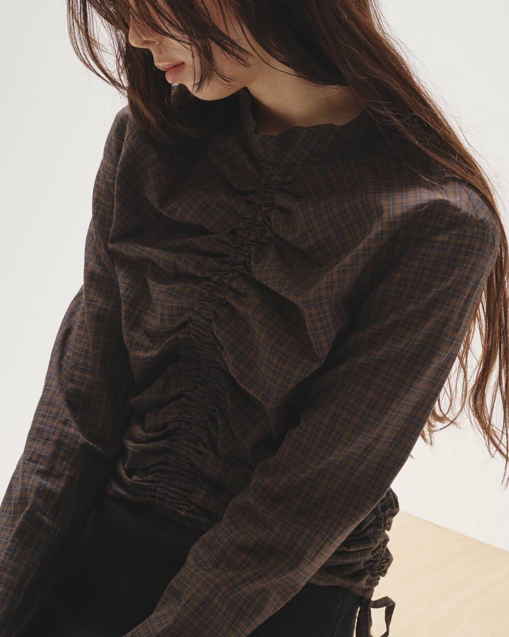 Checkgather Compact Blouse Checkgather Compact Blouse,チェックギャザーコンパクトブラウス,12520419,ブラウス,ギャザーブラウス,チェックブラウス,コンパクトブラウス,トップス,todayful,トゥデイフル,lifes,ライフズ,25aw,吉田怜香