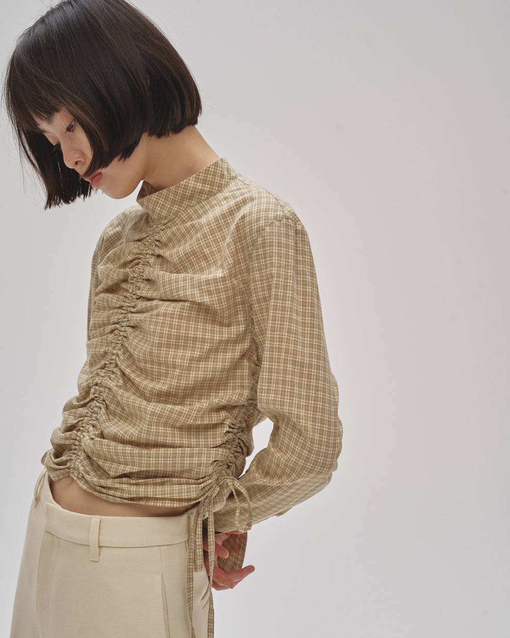 Checkgather Compact Blouse Checkgather Compact Blouse,チェックギャザーコンパクトブラウス,12520419,ブラウス,ギャザーブラウス,チェックブラウス,コンパクトブラウス,トップス,todayful,トゥデイフル,lifes,ライフズ,25aw,吉田怜香