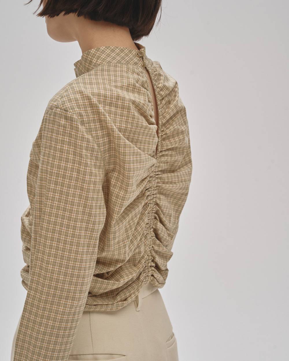 Checkgather Compact Blouse Checkgather Compact Blouse,チェックギャザーコンパクトブラウス,12520419,ブラウス,ギャザーブラウス,チェックブラウス,コンパクトブラウス,トップス,todayful,トゥデイフル,lifes,ライフズ,25aw,吉田怜香