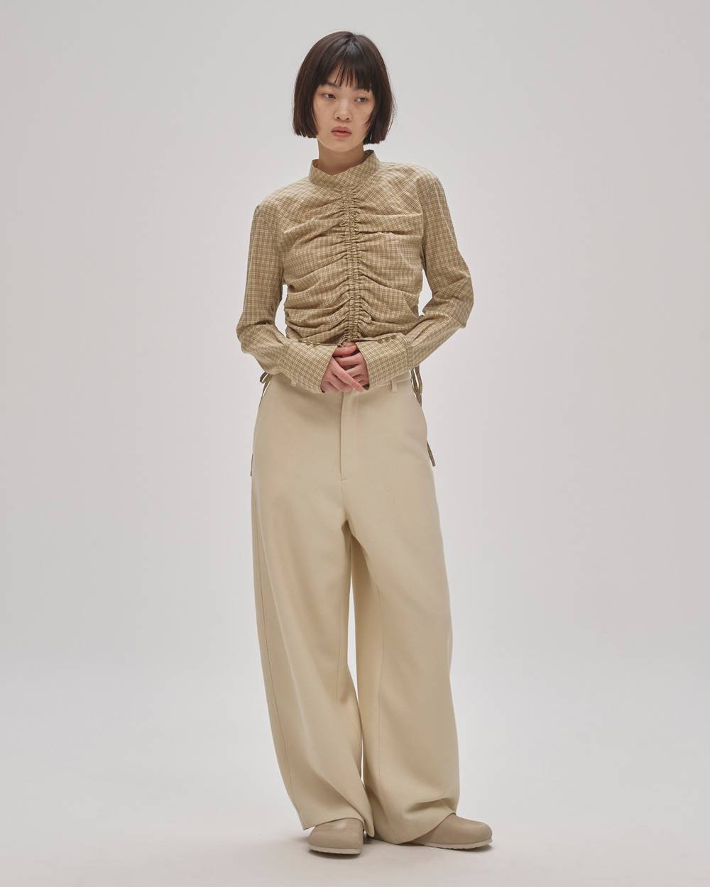 Checkgather Compact Blouse Checkgather Compact Blouse,チェックギャザーコンパクトブラウス,12520419,ブラウス,ギャザーブラウス,チェックブラウス,コンパクトブラウス,トップス,todayful,トゥデイフル,lifes,ライフズ,25aw,吉田怜香