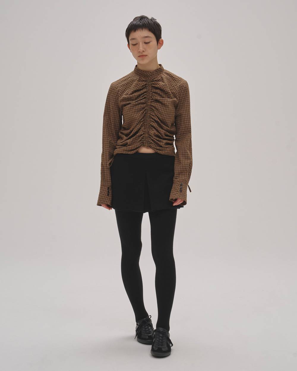 Checkgather Compact Blouse Checkgather Compact Blouse,チェックギャザーコンパクトブラウス,12520419,ブラウス,ギャザーブラウス,チェックブラウス,コンパクトブラウス,トップス,todayful,トゥデイフル,lifes,ライフズ,25aw,吉田怜香