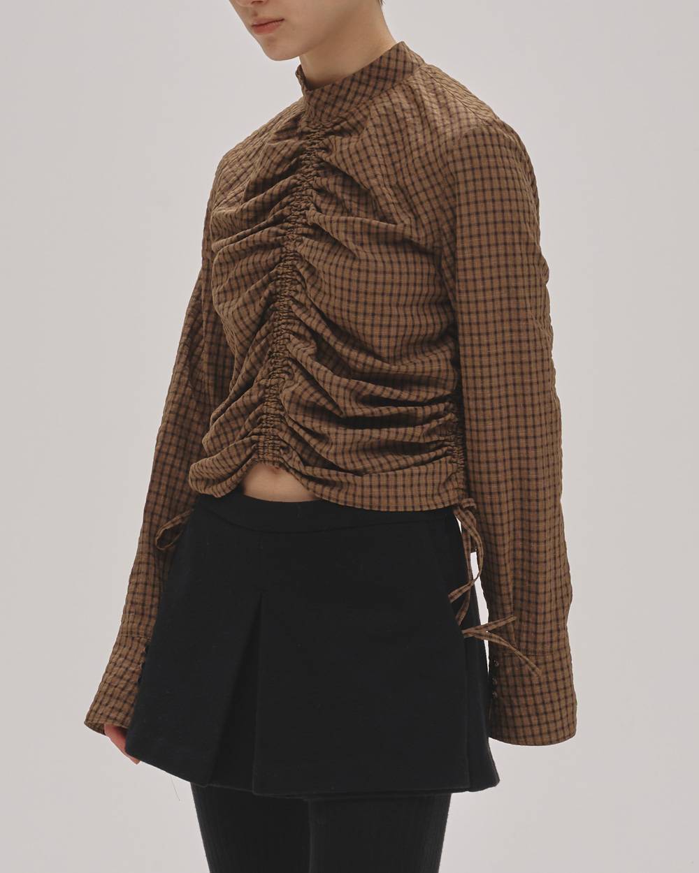 Checkgather Compact Blouse Checkgather Compact Blouse,チェックギャザーコンパクトブラウス,12520419,ブラウス,ギャザーブラウス,チェックブラウス,コンパクトブラウス,トップス,todayful,トゥデイフル,lifes,ライフズ,25aw,吉田怜香