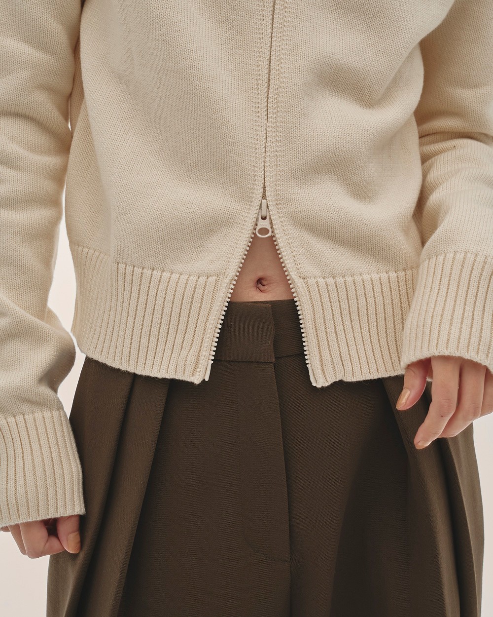 TODAYFUL Washedwool Zip Knit クリーム TODAYFUL Washedwool Zip Knit クリーム TODAYFUL（トゥデイフル