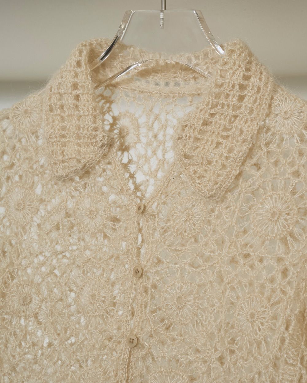 Mohair Crochet Knitshirts Mohair Crochet Knitshirts,モヘアクロシェニットシャツ,12520511,モヘアニットトップス,クロシェニット,かぎ編みニット,ニットシャツ,モヘアニット,クロシェニット,todayful,トゥデイフル,lifes,ライフズ,25aw,吉田怜香