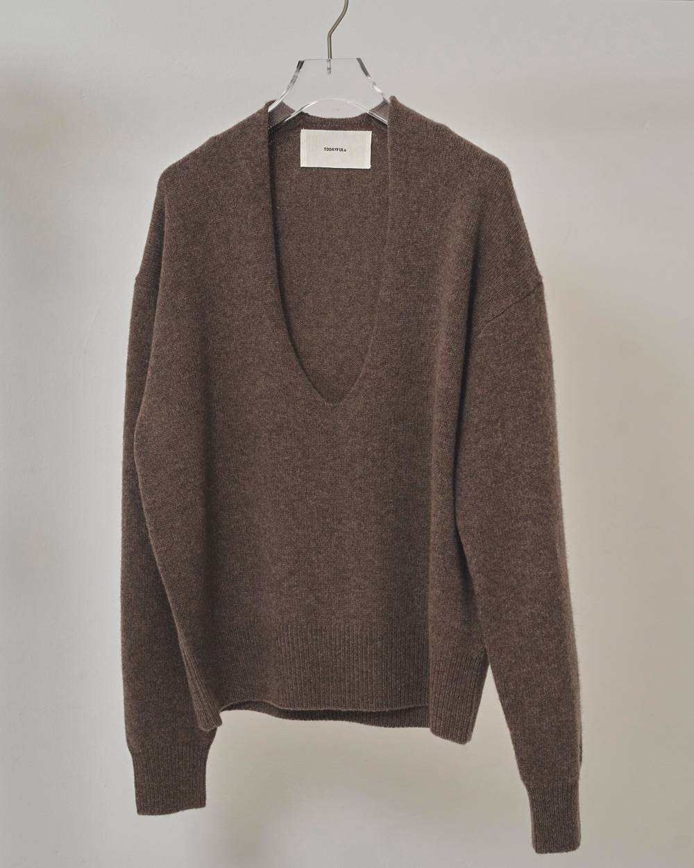 Uneck Cashmere Knit Uneck Cashmere Kni,ユーネックカシミヤニット,12520526,ニット,Uネック,Uネックニット,カシミヤ,ニットトップ,todayful,トゥデイフル,lifes,ライフズ,25aw,吉田怜香