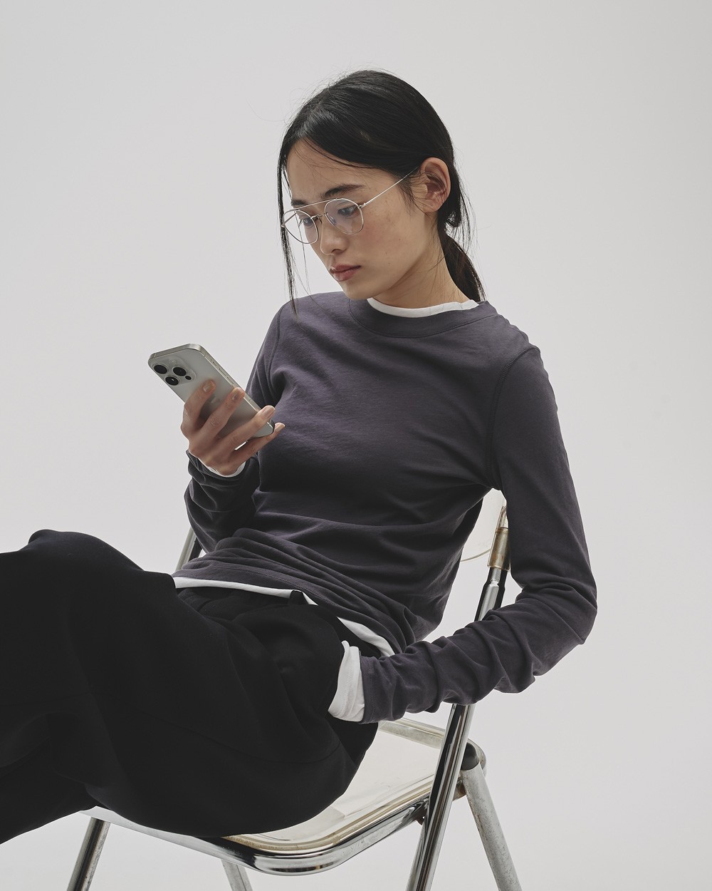 Highgauge Long T-shirts Highgauge Long T-shirts,ハイゲージロングティーシャツ,12520614,ハイゲージTシャツ,ロンT,ロングスリーブTシャツ,カットソー,無地T,Tシャツ,todayful,トゥデイフル,lifes,ライフズ,25aw,吉田怜香