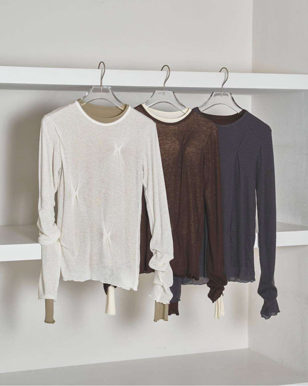 Tuck Layered Long T-shirts Tuck Layered Long T-shirts,タックレイヤードロングTシャツ,12520615,カットソー,ロンT,タックレイヤード,レイヤードトップ,todayful,トゥデイフル,lifes,吉田怜