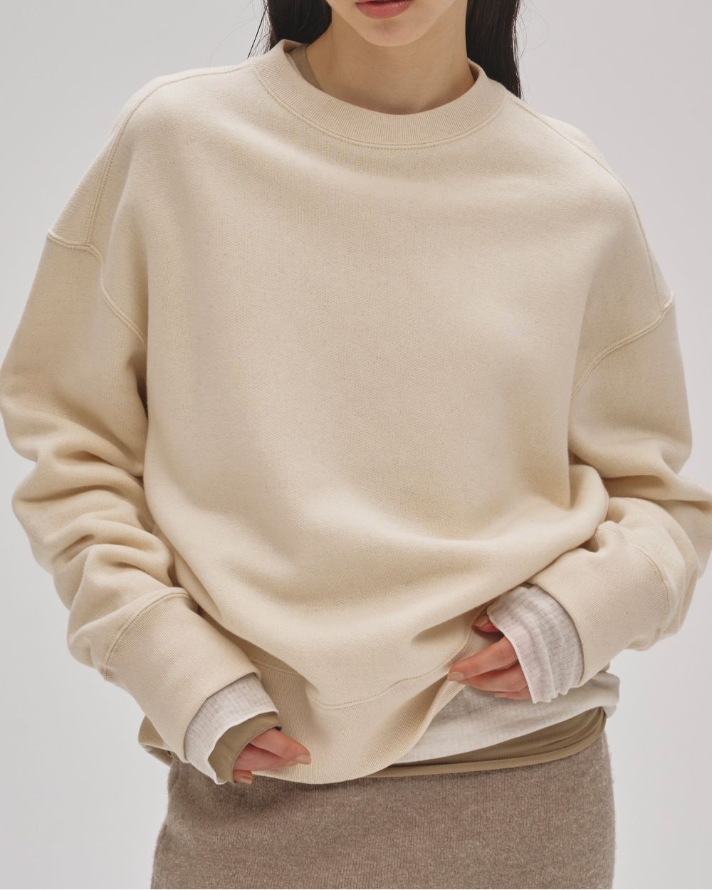 Cotton Brushed Sweat Cotton Brushed Sweat,コットンブラッシュドスウェット,12520621,カットソー,スウェット,ブラッシュド,コットン,スウェットトップ,プルオーバー,todayful,トゥデイフル,lifes,吉田怜香,25aw,25winter