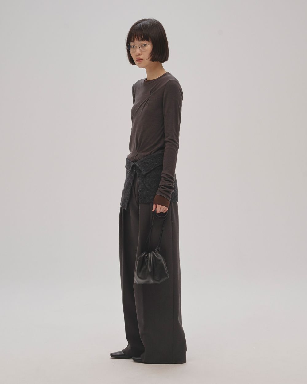 Drawstring Leather Bag Drawstring Leather Bag,ドロストリングレザーバック,12521027,バック,レザーバック,ドロストリングバック,todayful,トゥデイフル,lifes,吉田怜香,25aw,25winter