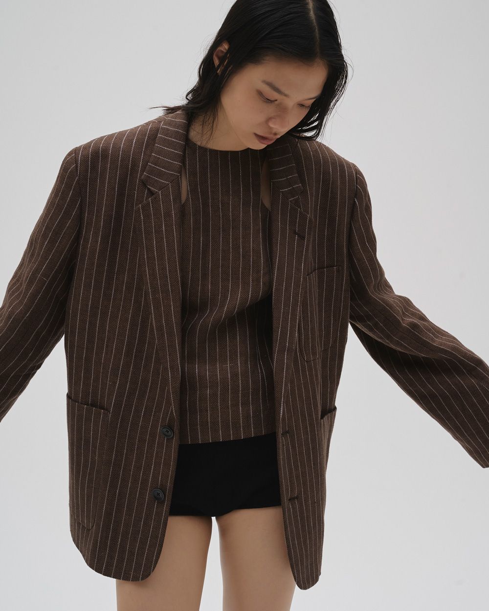 Boyfriend Stripe Linen Jacket Boyfriend Stripe Linen Jacket,ボーイフレンドストライプジャケット,12610108,ボーイフレンドジャケット,ストライプジャケット,ジャケット,アウター,todayful,トゥデイフル,lifes,吉田怜香,26ss