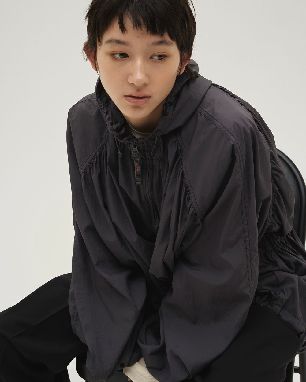 Nylon Gather Blouson Nylon Gather Blouson,ナイロンギャザーブルゾン,12610203,ブルゾン,ナイロンブルゾン,ギャザーブルゾン,ジャケット,todayful,トゥデイフル,lifes,吉田怜香,26ss