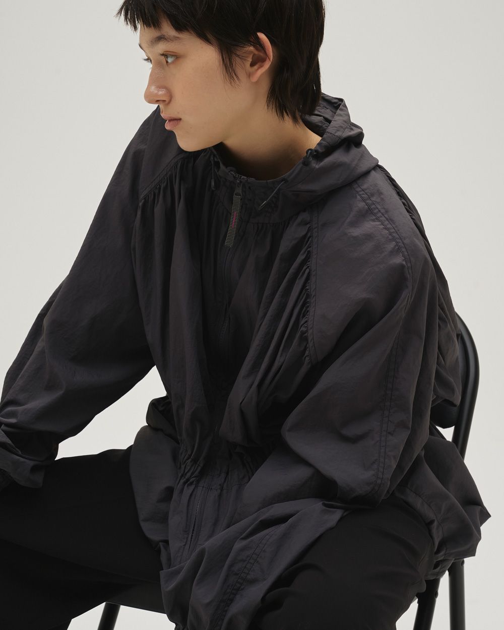 Nylon Gather Blouson Nylon Gather Blouson,ナイロンギャザーブルゾン,12610203,ブルゾン,ナイロンブルゾン,ギャザーブルゾン,ジャケット,todayful,トゥデイフル,lifes,吉田怜香,26ss