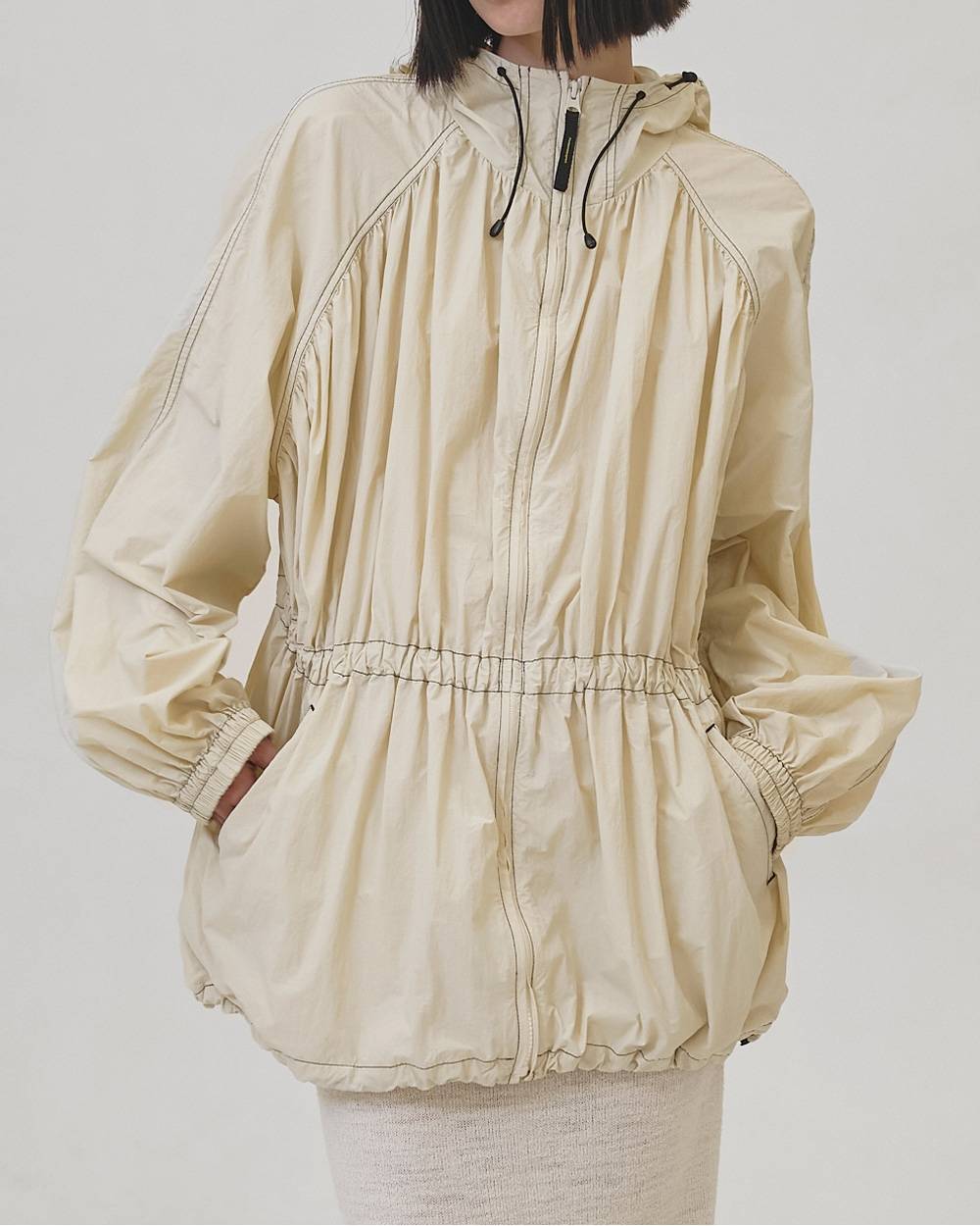 Nylon Gather Blouson Nylon Gather Blouson,ナイロンギャザーブルゾン,12610203,ブルゾン,ナイロンブルゾン,ギャザーブルゾン,ジャケット,todayful,トゥデイフル,lifes,吉田怜香,26ss