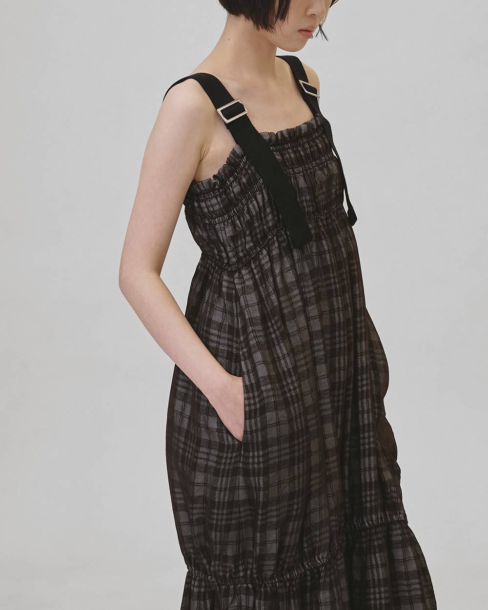 Check Jacquard Dress Check Jacquard Dress,チェックジャガードドレス,12610301,チェック,ジャガード,ドレス,チェックドレス,チェックワンピ,ワンピース,todayful,トゥデイフル,lifes,吉田怜香,26ss