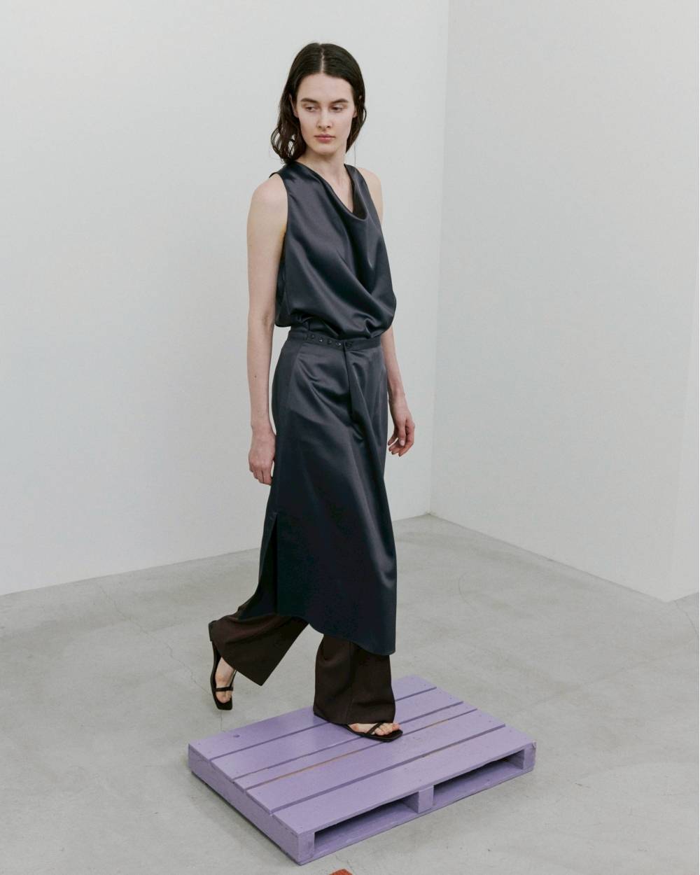 Asymmetry Satin Dress Asymmetry Satin Dress,アシンメトリーサテンドレス,12610322,サテン,アシンメトリードレス,サテンドレス,ドレス,ワンピース,todayful,トゥデイフル,lifes,吉田怜香,26aw