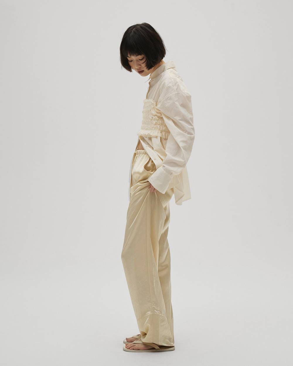 Shirring Bustier Layered Shirts Shirring Bustier Layered Shirts,シャーリングビスチェレイヤードシャツ,12610403,シャーリング,ビステェ,レイヤードシャツ,シャーリングシャツ,シャツ,todayful,トゥデイフル,lifes,吉田怜香,26ss