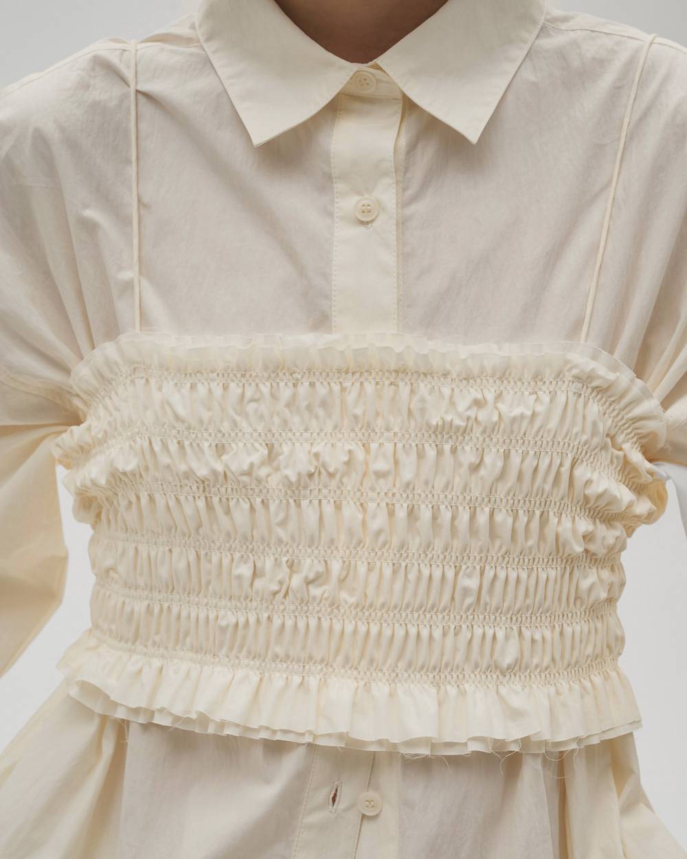 Shirring Bustier Layered Shirts Shirring Bustier Layered Shirts,シャーリングビスチェレイヤードシャツ,12610403,シャーリング,ビステェ,レイヤードシャツ,シャーリングシャツ,シャツ,todayful,トゥデイフル,lifes,吉田怜香,26ss