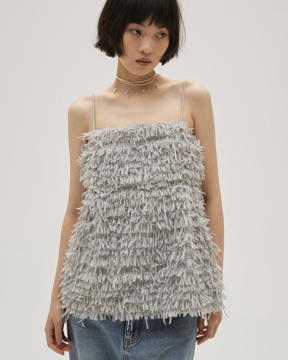 Tapeyarn Jacquard Camisole Tapeyarn Jacquard Camisole,テープヤーンジャガードキャミソール,12610405,テープヤーン,ジャガードキャミソール,キャミソール,トップス,todayful,トゥデイフル,lifes,吉田怜香,26ss