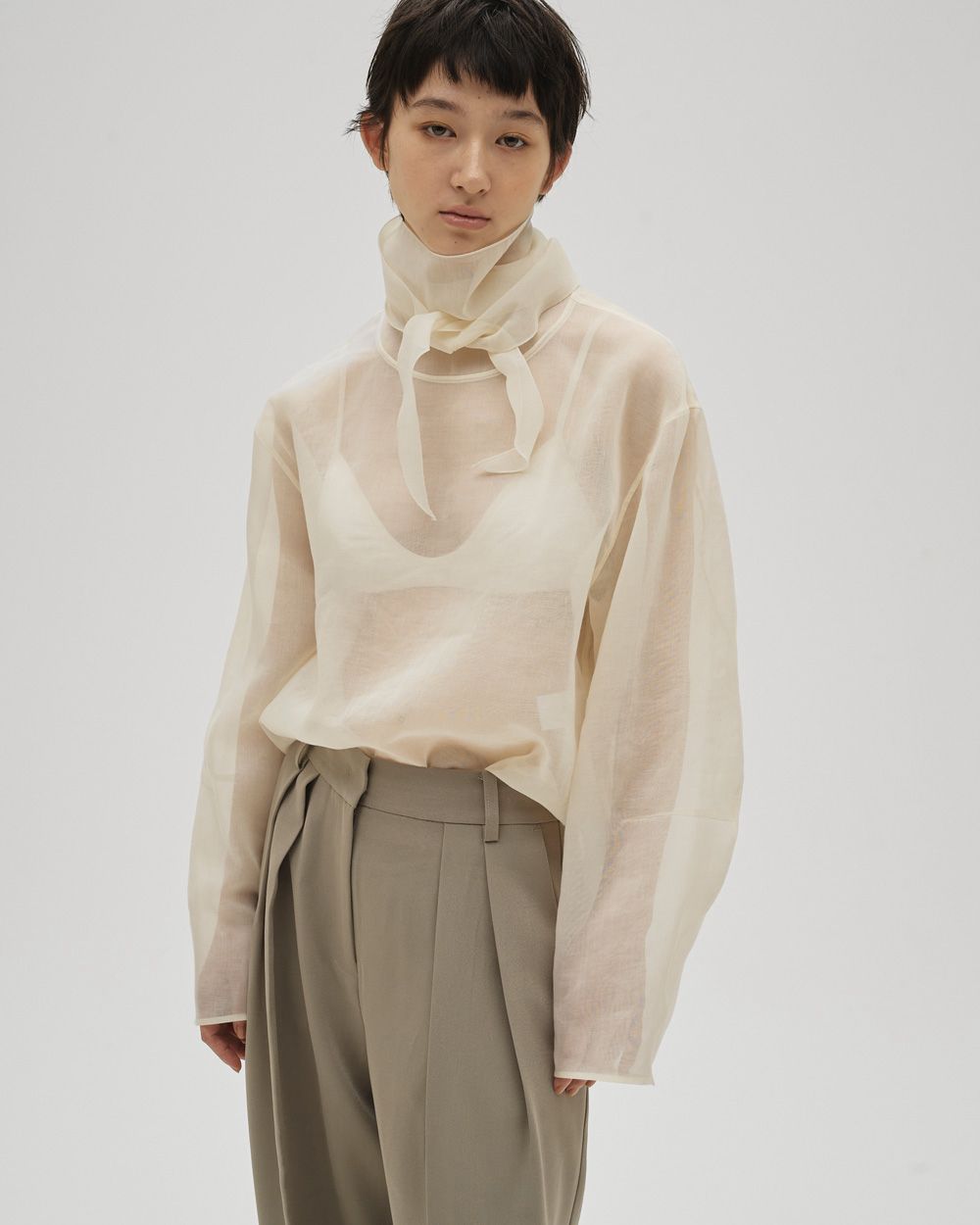 Sheer Tie Blouse Sheer Tie Blouse,シアータイブラウス,12610415,ブラウス,タイブラウス,シアートップ,ブラウス,トップス,todayful,トゥデイフル,lifes,吉田怜香,26ss