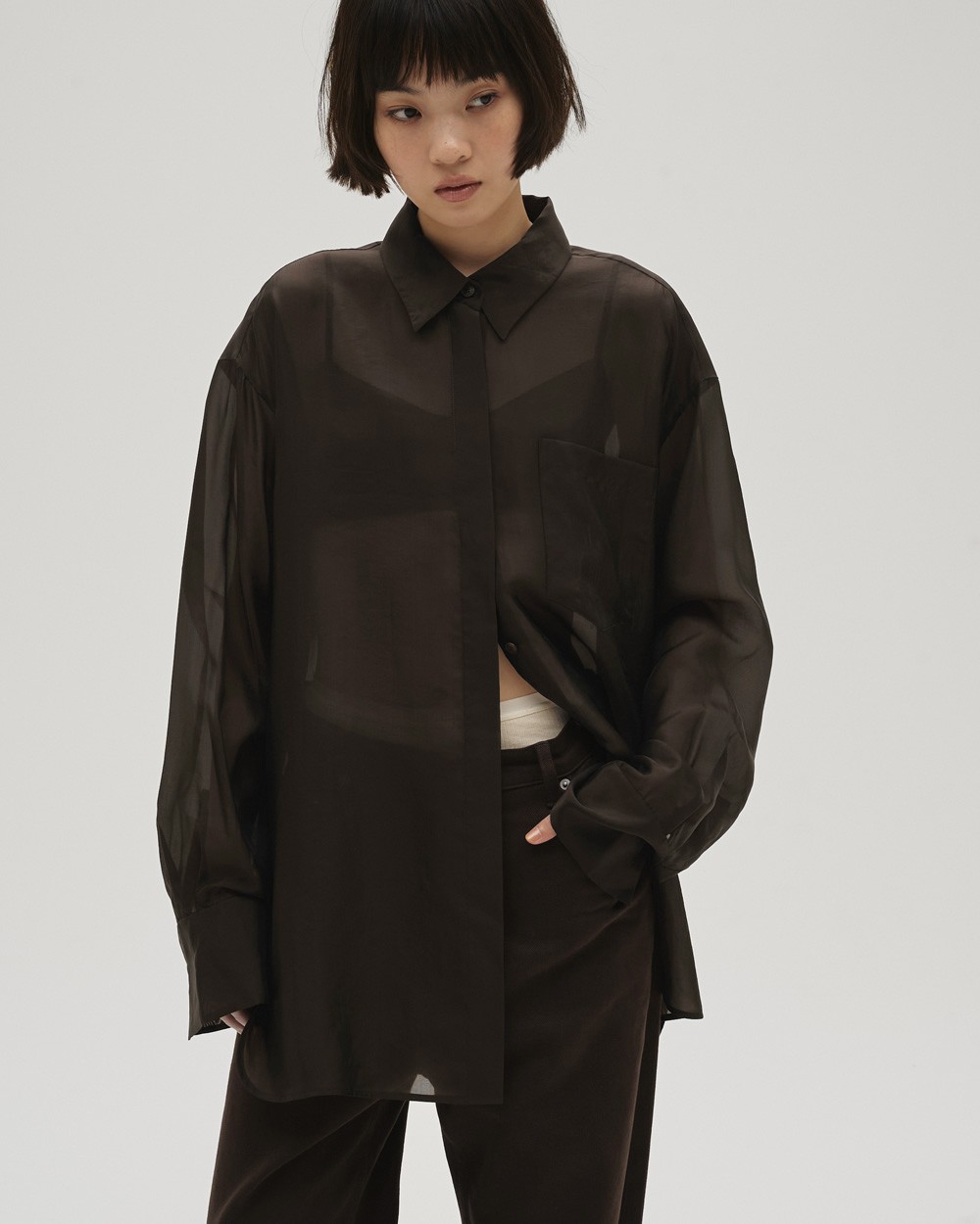 Chambray Silky Shirts Chambray Silky Shirts,シャンブレーシルキーシャツ,12610427,シャンブレーシャツ,シルキーシャツ,シャツ,トップス,todayful,トゥデイフル,lifes,吉田怜香,26ss