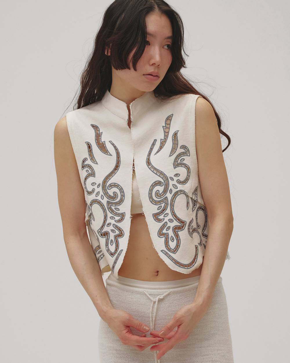 Cut Lace Twill Vest Cut Lace Twill Vest,カットレースツイルベスト,12610430,レースベスト,ベスト,トップ,ノースリーブ,セットアップ,todayful,トゥデイフル,lifes,吉田怜香,26aw