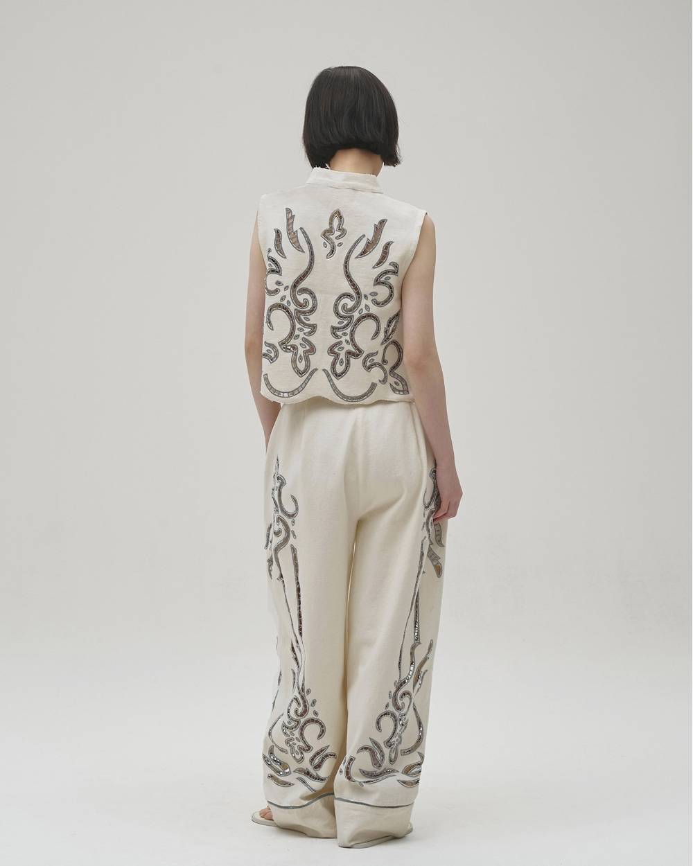 Cut Lace Twill Vest Cut Lace Twill Vest,カットレースツイルベスト,12610430,レースベスト,ベスト,トップ,ノースリーブ,セットアップ,todayful,トゥデイフル,lifes,吉田怜香,26aw