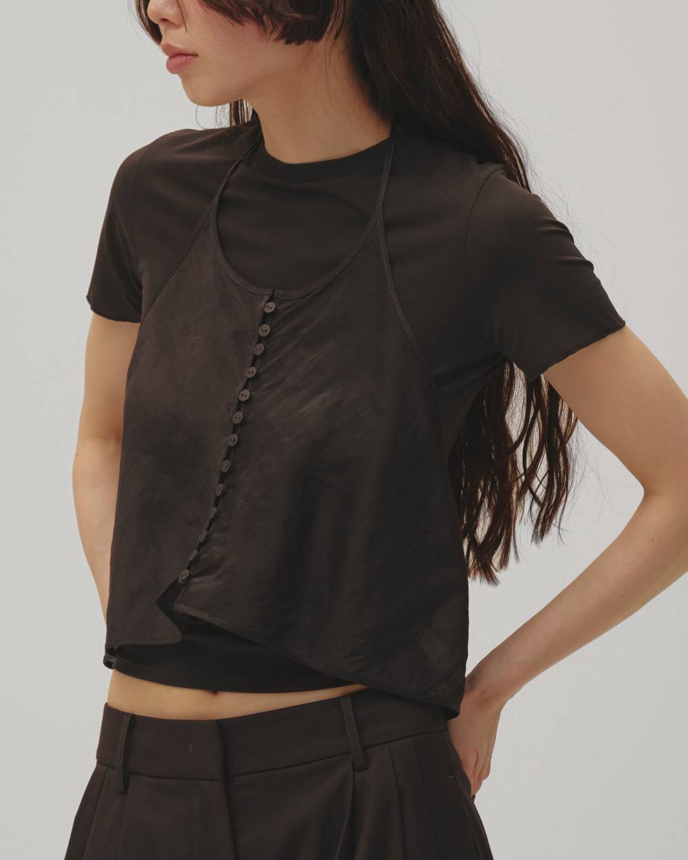 Silk Linen Layered Tops Silk Linen Layered Tops,シルクリネンレイヤードトップス,12610432,シルクリネン,レイヤードトップス,トップス, アンサンブル,todayful,トゥデイフル,lifes,吉田怜香,26aw