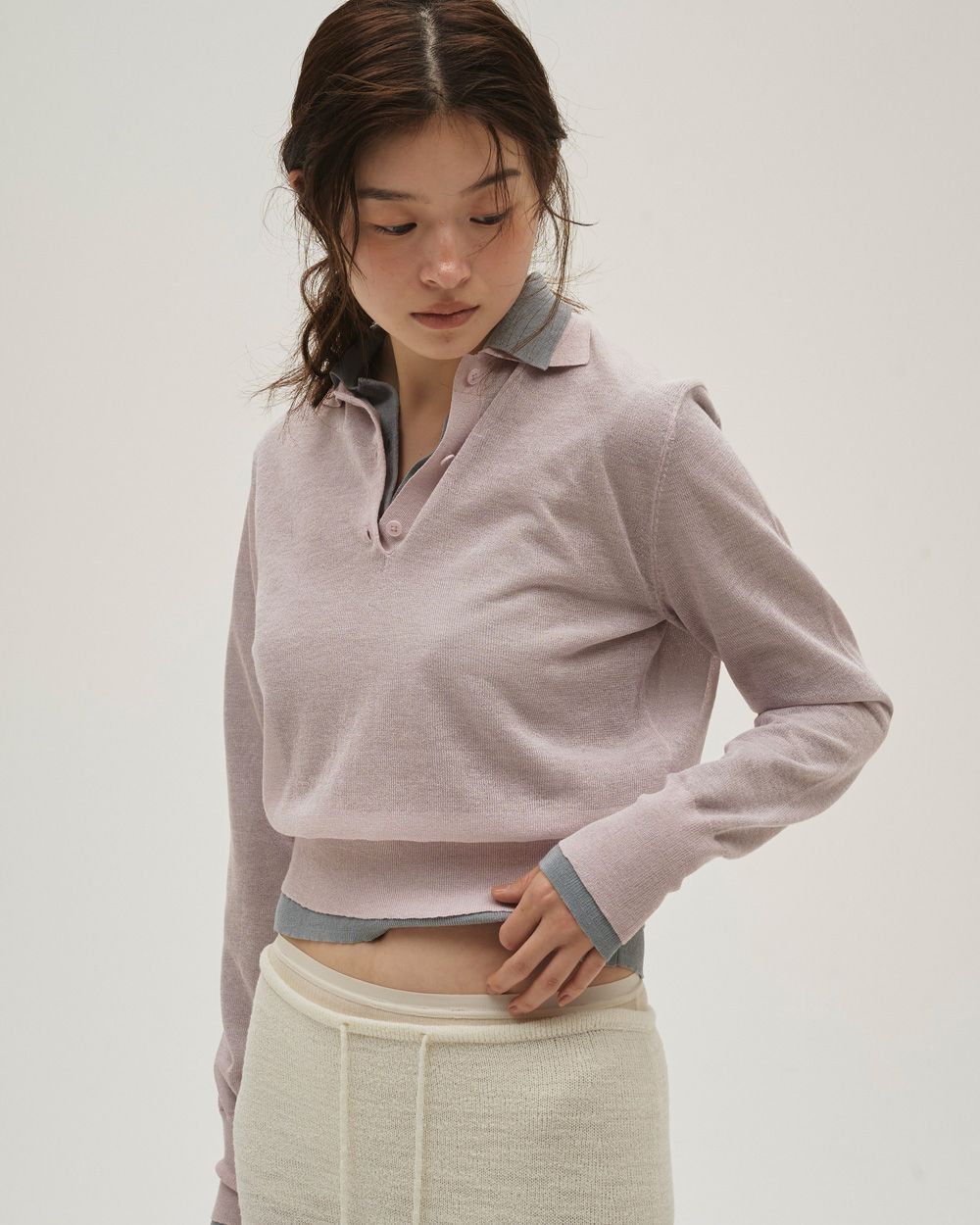 Layered  Polo Knit Layered  Polo Knit,レイヤードポロニット,12610508,レイヤードトップ,レイヤードニット,ニットトップス,ポロニット,todayful,トゥデイフル,lifes,吉田怜香,26ss