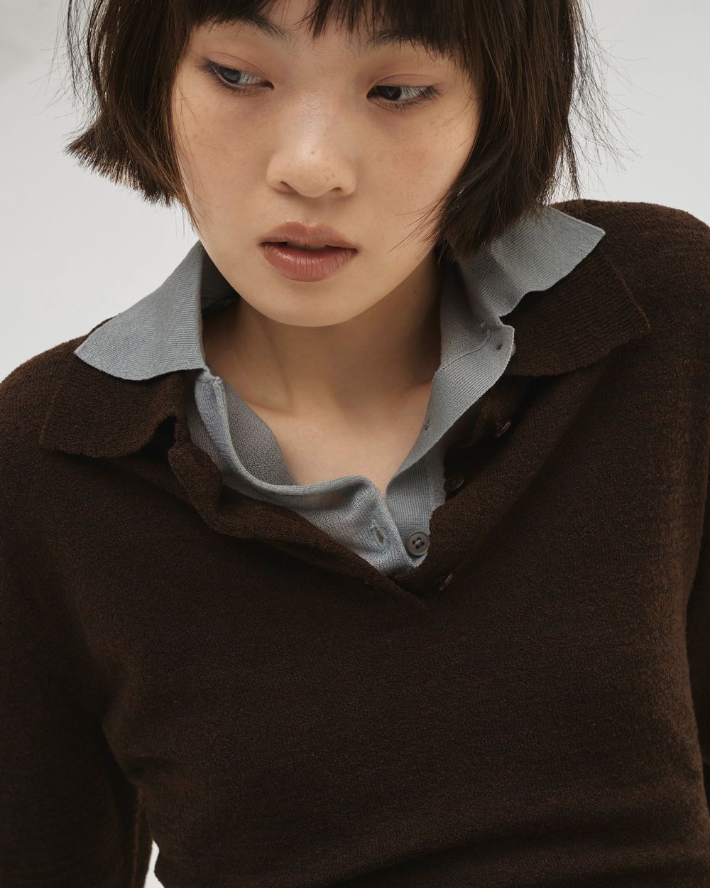 Layered  Polo Knit Layered  Polo Knit,レイヤードポロニット,12610508,レイヤードトップ,レイヤードニット,ニットトップス,ポロニット,todayful,トゥデイフル,lifes,吉田怜香,26ss