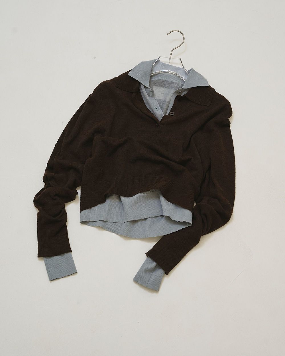 Layered  Polo Knit Layered  Polo Knit,レイヤードポロニット,12610508,レイヤードトップ,レイヤードニット,ニットトップス,ポロニット,todayful,トゥデイフル,lifes,吉田怜香,26ss