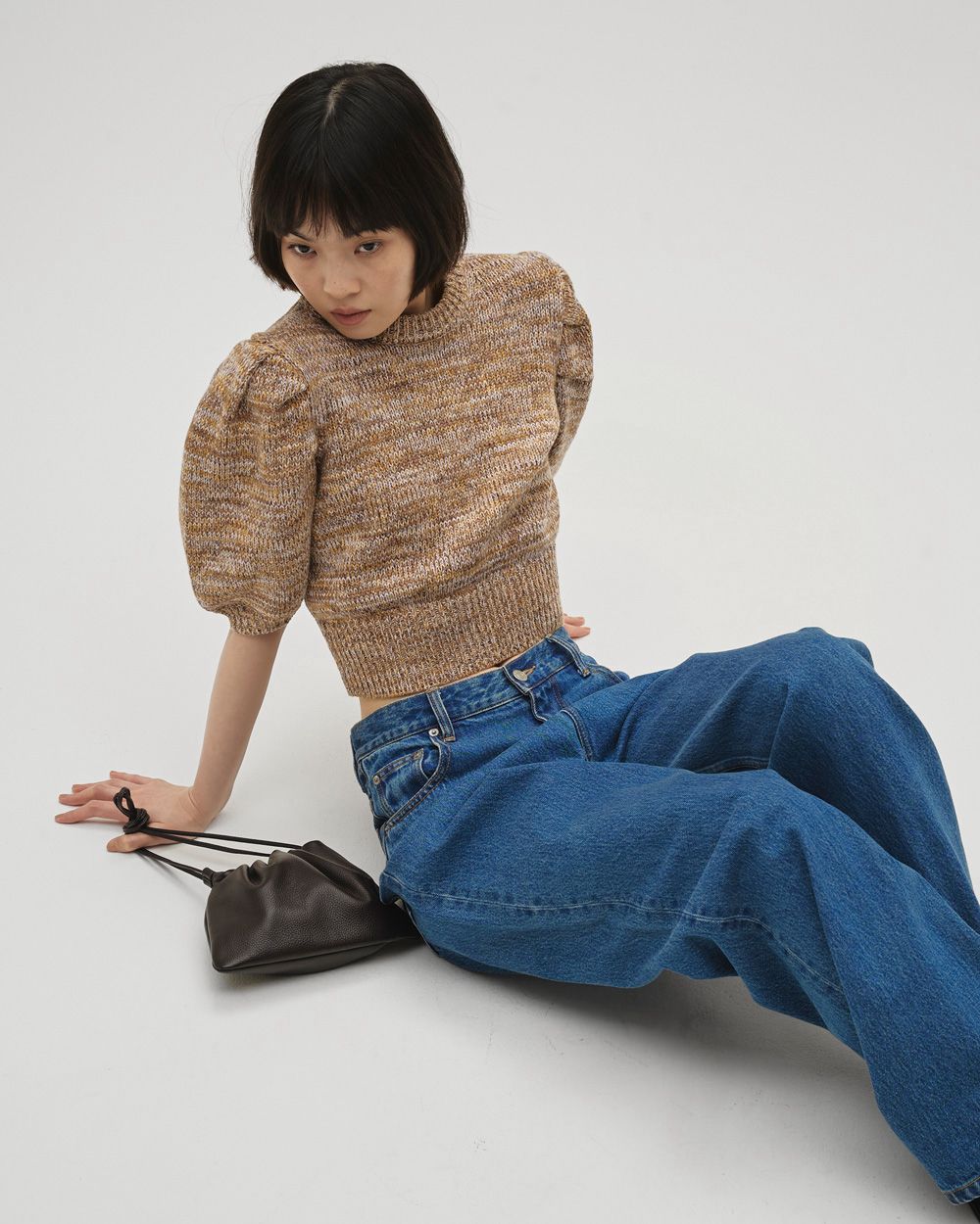 Puffsleeve Mix Knit Puffsleeve Mix Knit,パフスリーブミックスニット,12610509,パフスリーブニット,ミックスニット,ニット,ニットトップス,todayful,トゥデイフル,lifes,吉田怜香,26ss