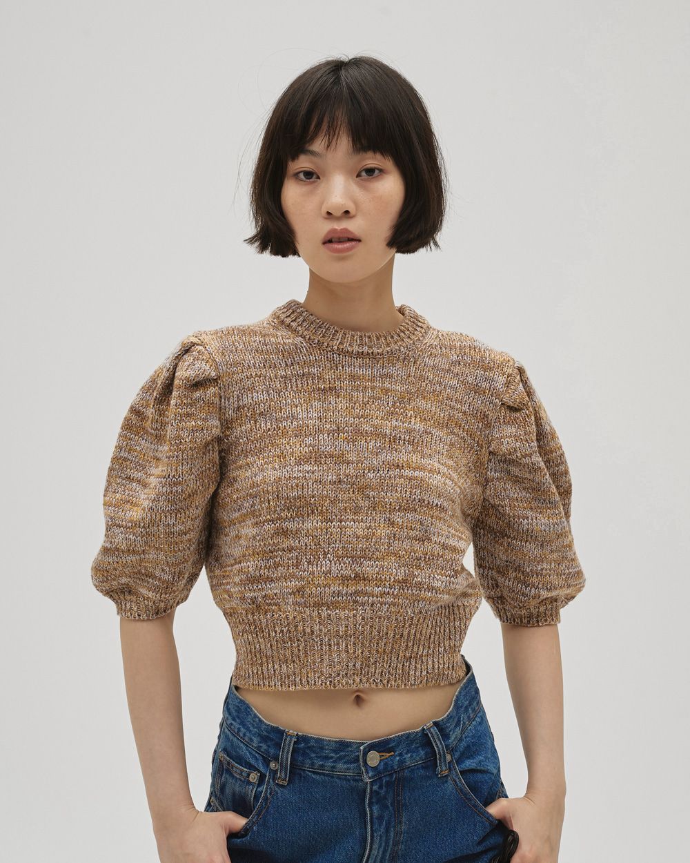 Puffsleeve Mix Knit Puffsleeve Mix Knit,パフスリーブミックスニット,12610509,パフスリーブニット,ミックスニット,ニット,ニットトップス,todayful,トゥデイフル,lifes,吉田怜香,26ss