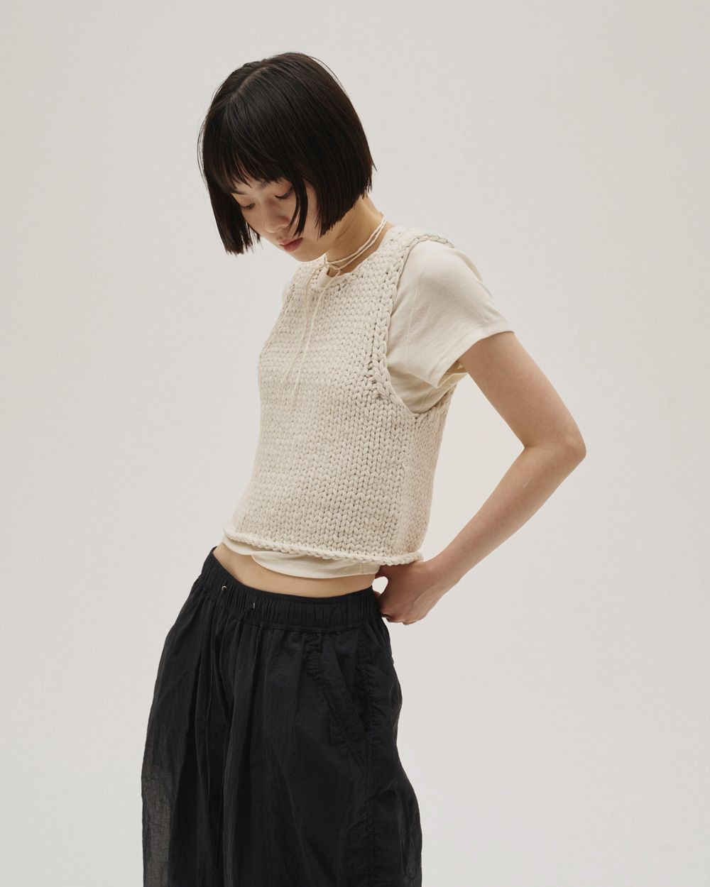 Hand Knit Vest Hand Knit Vest,ハンドニットベスト,12610512,ニットベスト,ハンドニット,ベスト,ニット,トップス,todayful,トゥデイフル,lifes,吉田怜香,26ss