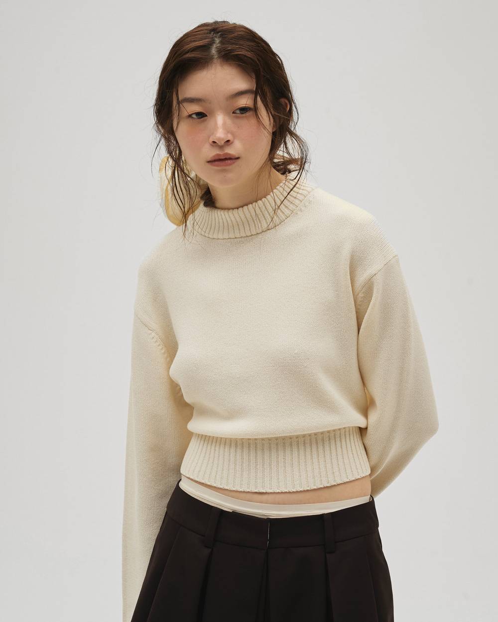 Crewneck Slub Knit Crewneck Slub Knit,クルーネックスラブニット,12610516,ニット,クルーネックニット,スラブニット,トップス,todayful,トゥデイフル,lifes,ライフズ,26ss,吉田怜香